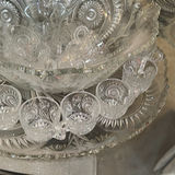 Crystal punch bowl set with pedestal and matching cups - thumbnail 3 of 7