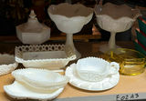 White embossed ceramic serving dishes and compotes - thumbnail 2 of 5