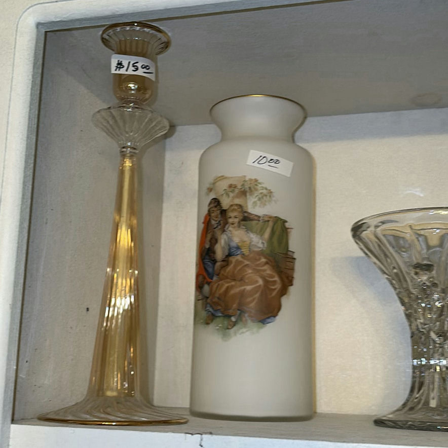 Assorted decorative glassware and brass sculpture - image 2 of 5