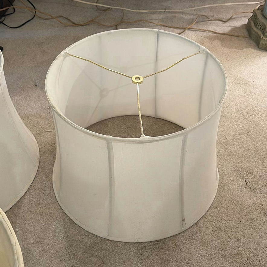 3 white fabric lampshades - image 4 of 4