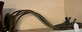 Silver plated chafing dish, red etched vase, and curved metal stand - thumbnail 4 of 4