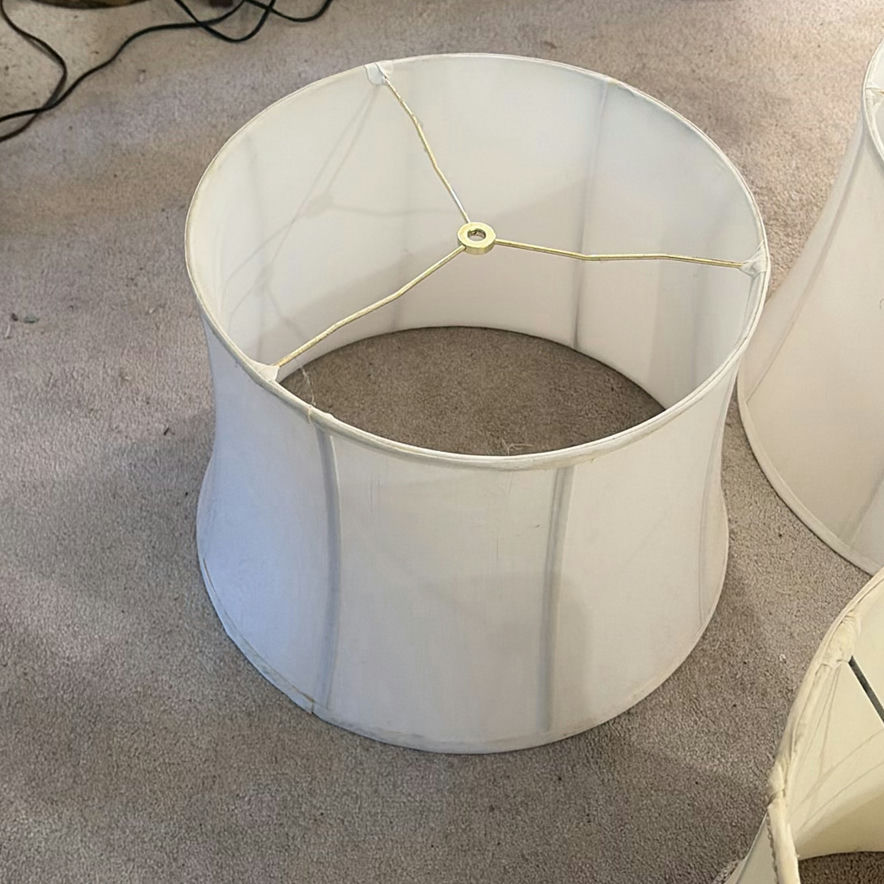 3 white fabric lampshades - image 3 of 4