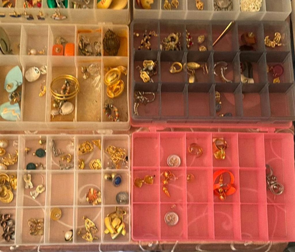 Assorted jewelry in plastic organizers - image 1 of 11