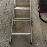 Aluminum extension ladder and red folding step stool - thumbnail 3 of 6