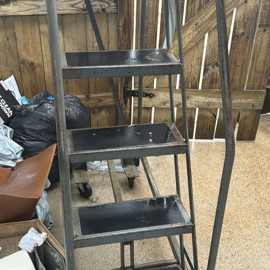 Metal rolling multi-step stair ladder - image 3 of 5