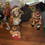 Autumn harvest and holiday decor on wooden shelf - thumbnail 3 of 7