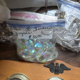 Copper lantern lamps, gauge plaque, copper tray, glassware and chandelier crystals - thumbnail 3 of 6