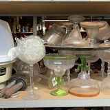 Frosted glass stemware and assorted glassware with a vintage appliance - thumbnail 2 of 9