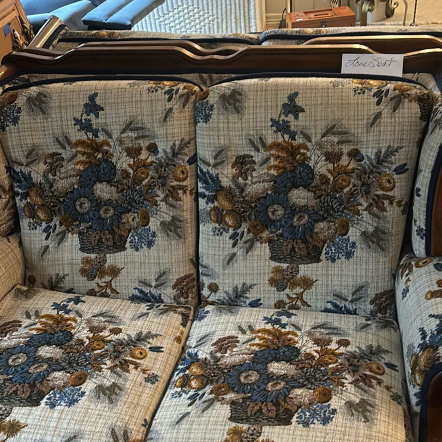 Vintage floral upholstered sofa set - image 10 of 13