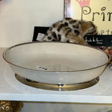 Assorted decorative shelf items: glassware, ceramics, sign and cork figurines - thumbnail 3 of 6