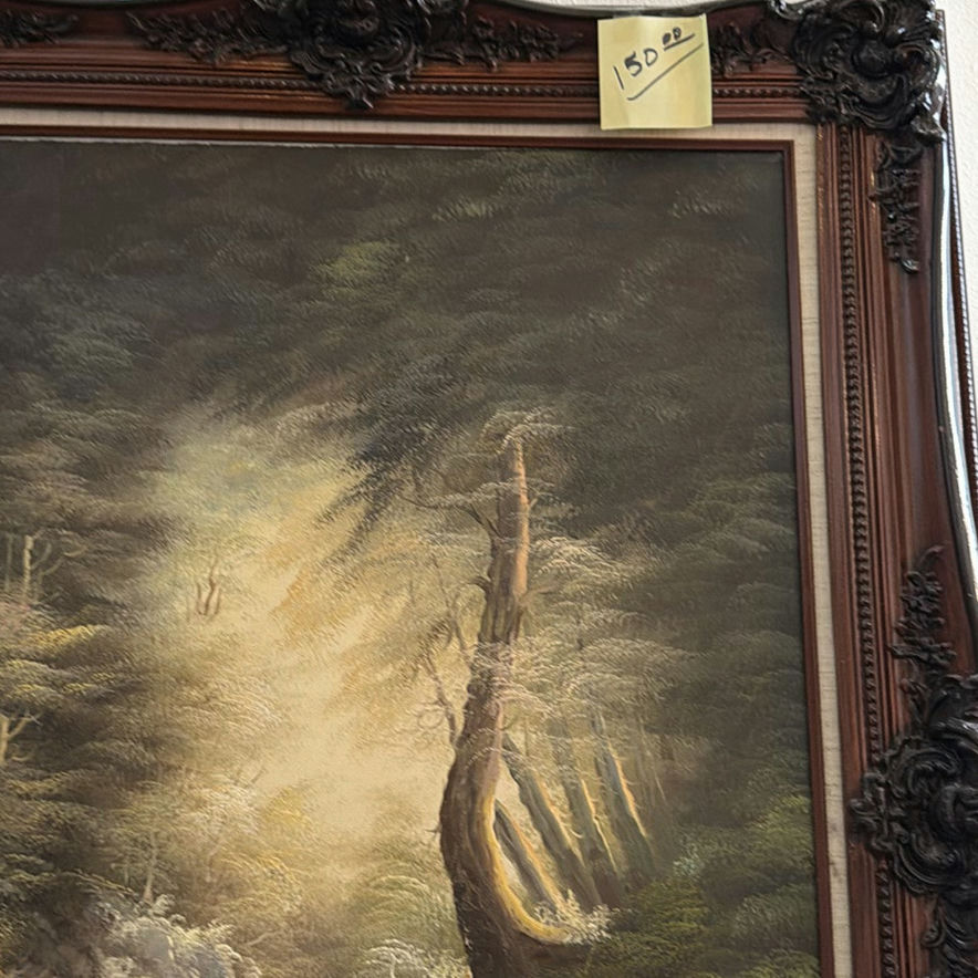 Ornate framed landscape painting - image 4 of 7