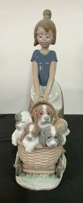 Lladro Girl With Puppies - Image 1 of 6