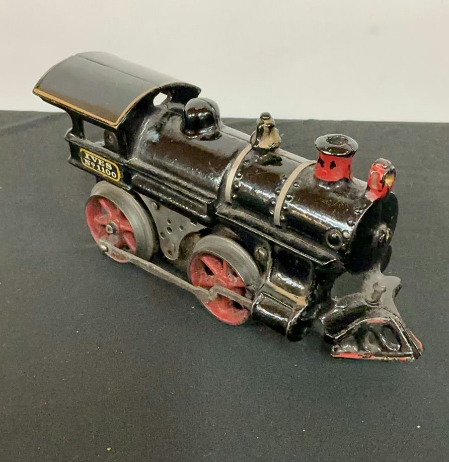 Antique Ives Tinplate Toy Train Set with Locomotive and Cars - image 3 of 12
