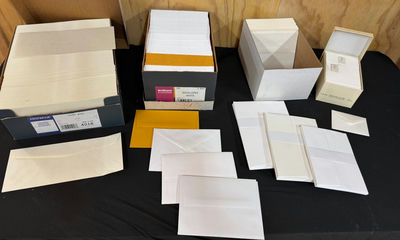 Assorted envelopes and blank notecards in boxes - Image 1 of 6