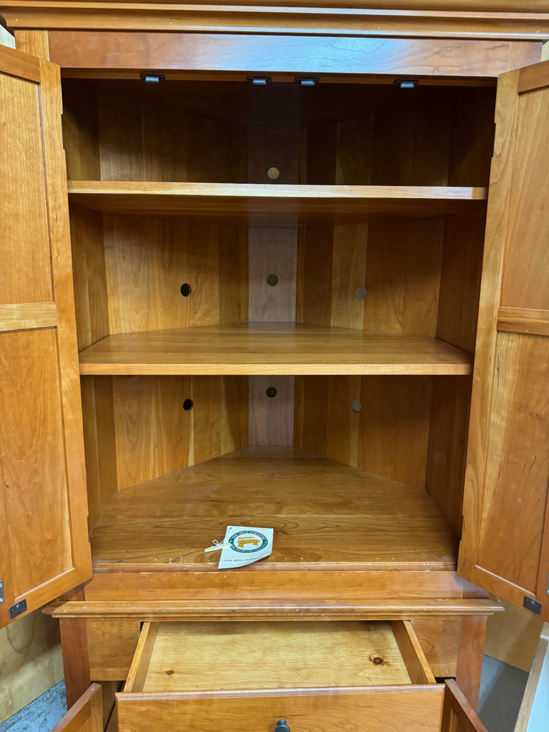 Vintage Tom Seely Solid Wood Corner Media Cabinet  - image 3 of 5