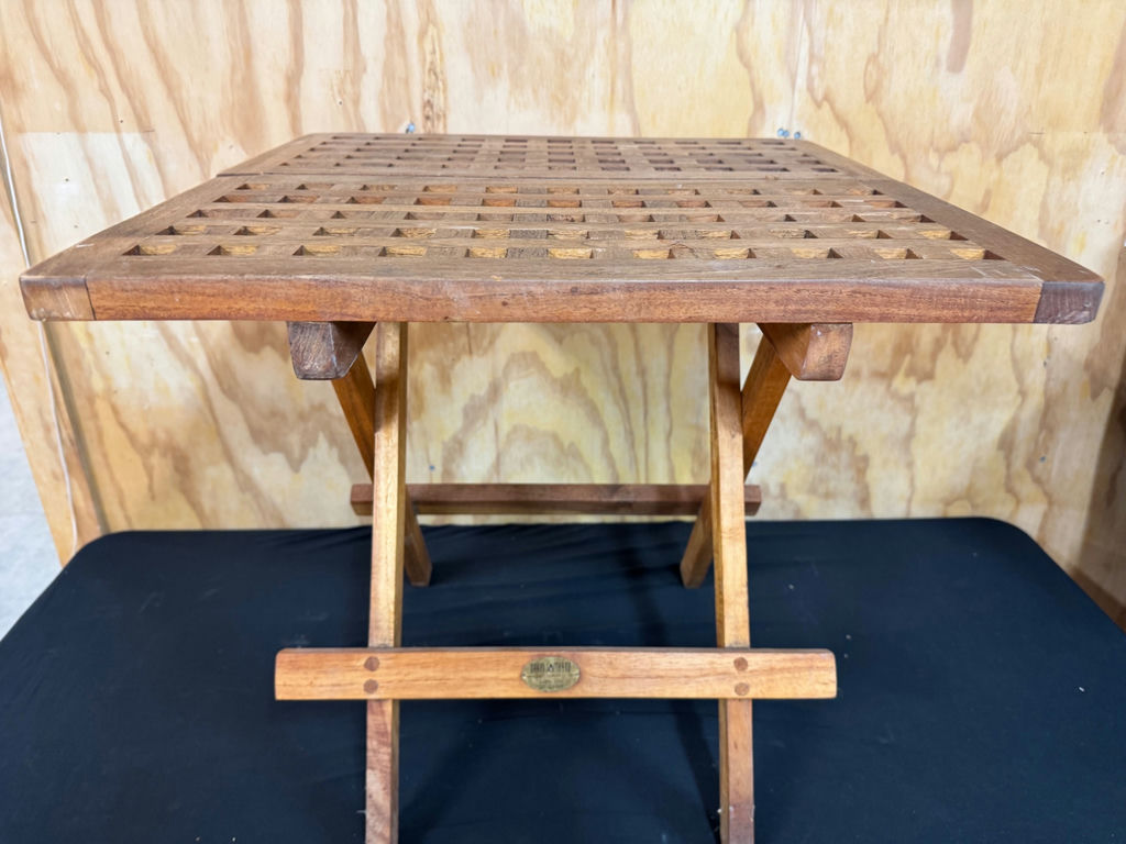 Devon Solid Teak Folding Lattice Side Table - image 3 of 5