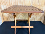 Devon Solid Teak Folding Lattice Side Table - thumbnail 3 of 5