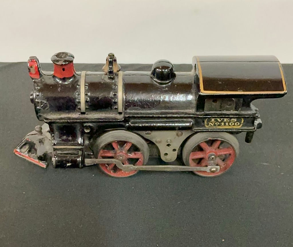 Antique Ives Tinplate Toy Train Set with Locomotive and Cars - image 2 of 12