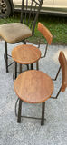 Wooden and Fabric Counter Stools - thumbnail 3 of 9