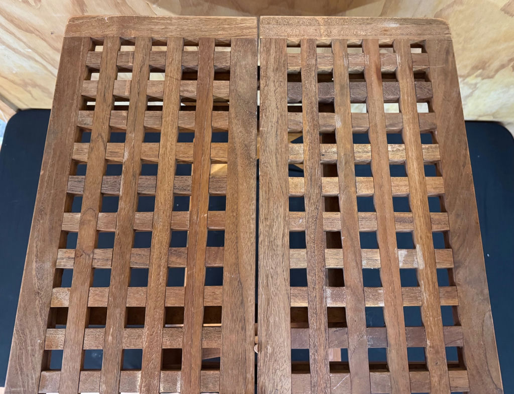Devon Solid Teak Folding Lattice Side Table - image 4 of 5