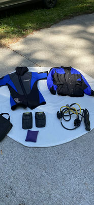Diving gear set with wetsuits, BCD, and regulator - Image 1 of 11