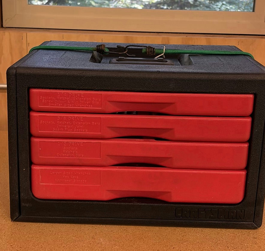 Small Craftsman Tool Cabinet with 3 trays of Socket Sets - image 1 of 6