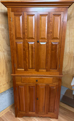 Vintage Tom Seely Solid Wood Corner Media Cabinet - Image 1 of 5