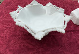 Milk glass tableware collection with lidded bowls, goblets, and a compote - thumbnail 11 of 12