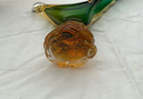 Blown Glass Roosters, Amber Dish And Ceramic Baking Dish - thumbnail 6 of 11