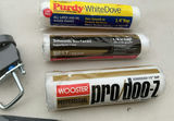 Assorted painting tools: brushes, rollers, and tray - thumbnail 4 of 4
