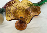 Blown Glass Roosters, Amber Dish And Ceramic Baking Dish - thumbnail 10 of 11