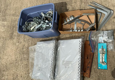 Assorted metal brackets, rails, hinges and mounting hardware - Image 1 of 7