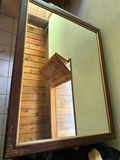 Rectangular wooden-framed wall mirror with carved detailing - thumbnail 1 of 2