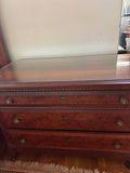 Antique wooden dresser with glass top - thumbnail 1 of 4