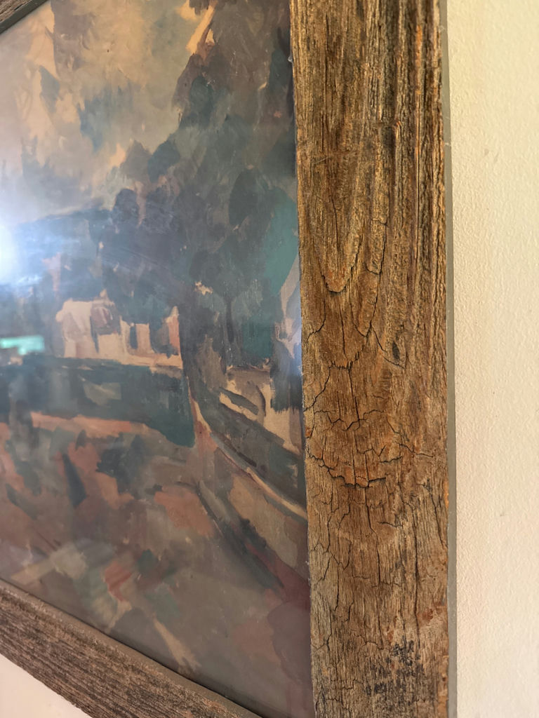 Framed rustic landscape painting - image 3 of 3