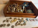 Vintage jewelry assortment in wooden box - thumbnail 2 of 7