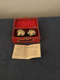 Red fabric box with two dark blue health balls - thumbnail 1 of 3