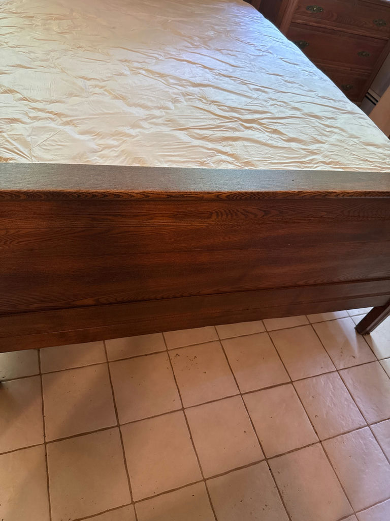 Carved full size wooden bed frame  - image 2 of 3