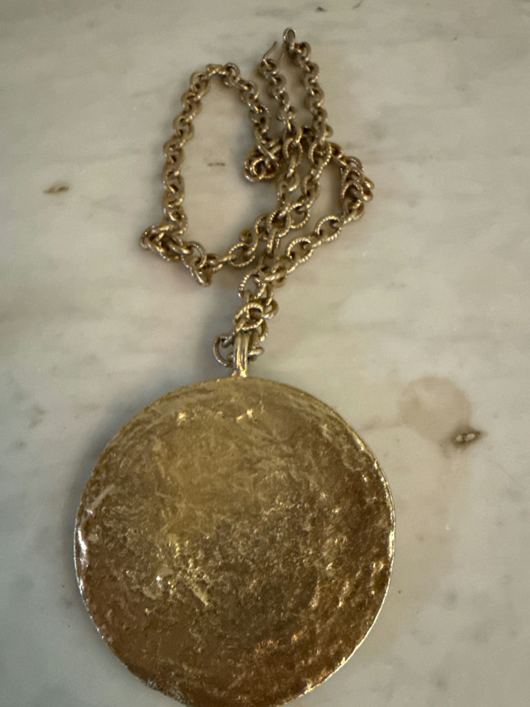 Accessocraft coin  Gold-toned round pendant necklace with crest - image 3 of 3