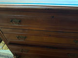 Antique five-drawer wooden chest with glass top - thumbnail 3 of 4