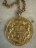 Accessocraft coin Gold-toned round pendant necklace with crest - thumbnail 2 of 3