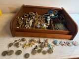 Vintage jewelry assortment in wooden box - thumbnail 1 of 7