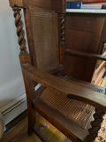 Antique Wooden Armchair with Caned Seat and Back - thumbnail 2 of 2