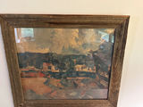 Framed rustic landscape painting - thumbnail 1 of 3