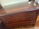 Antique wooden dresser with glass top - thumbnail 2 of 4