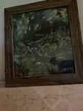 Framed landscape painting - thumbnail 1 of 2