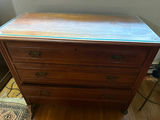 Antique five-drawer wooden chest with glass top - thumbnail 2 of 4