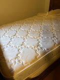 Ornate wooden bed frame with mattress - thumbnail 4 of 4