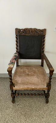 Antique English Baroque Project Chair - Image 1 of 6