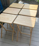 6 Wood folding TV Trays - thumbnail 1 of 7